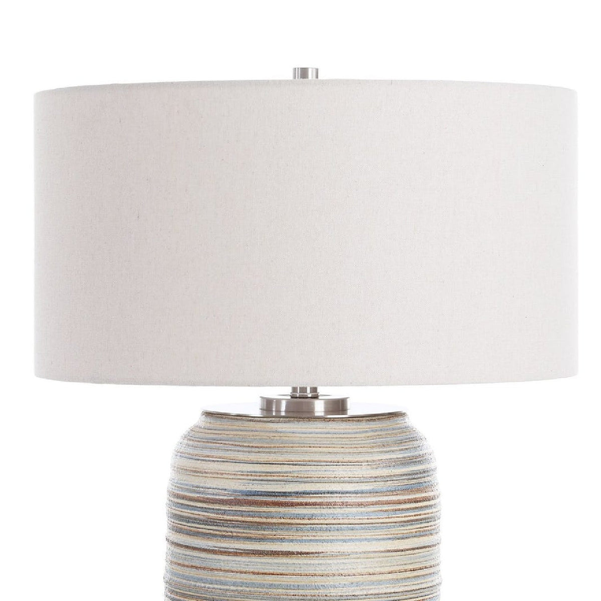 Earth-Toned Stripe Ceramic Table Lamp L by Uttermost Prospect, alternate view 5