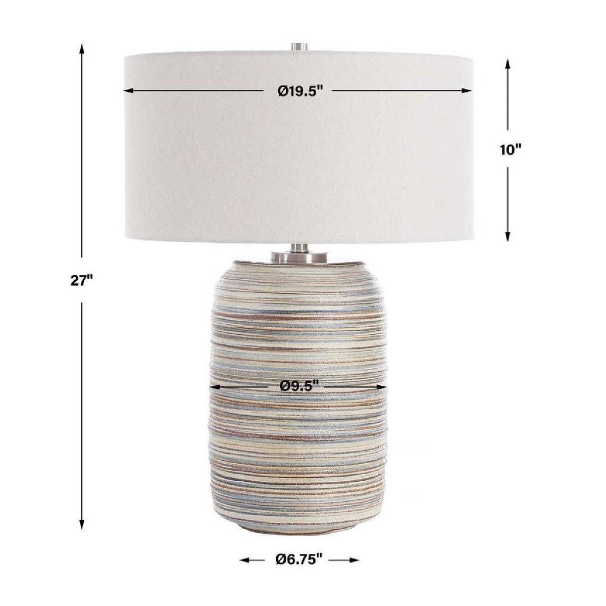 Earth-Toned Stripe Ceramic Table Lamp L by Uttermost Prospect, alternate view 4