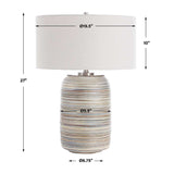 Earth-Toned Stripe Ceramic Table Lamp L by Uttermost Prospect, alternate view 4
