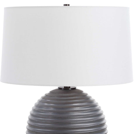 Bronze Ribbed Ceramic Table Lamp by Uttermost Chelsom, alternate view 4