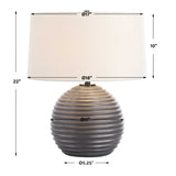 Bronze Ribbed Ceramic Table Lamp by Uttermost Chelsom, alternate view 7