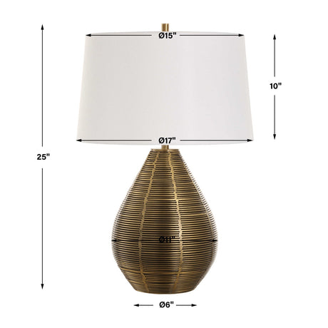 Modern European furniture - Brass Plated Table Lamp by Uttermost Knowles - www.oroa.com