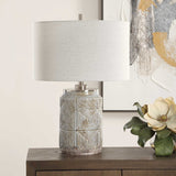 Modern European furniture - Etched Gray Ceramic Table Lamp by Uttermost Graydon - www.oroa.com