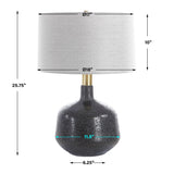 Mottled Black Ceramic Table Lamp by Uttermost Flanagan, alternate view 6