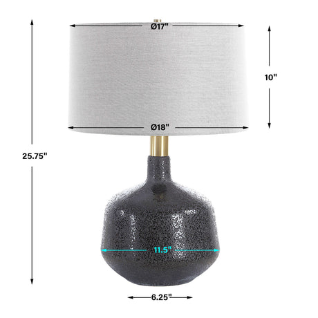 Mottled Black Ceramic Table Lamp by Uttermost Flanagan, alternate view 6
