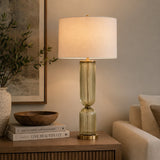 Transparent Green Glass Table Lamp by Uttermost Mirah, alternate view 2