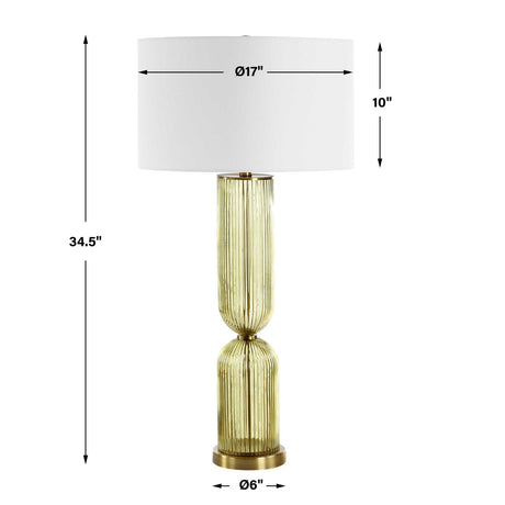 Transparent Green Glass Table Lamp by Uttermost Mirah, alternate view 9