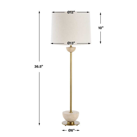 Travertine Accented Buffet Lamp by Uttermost Hemisphere, alternate view 4