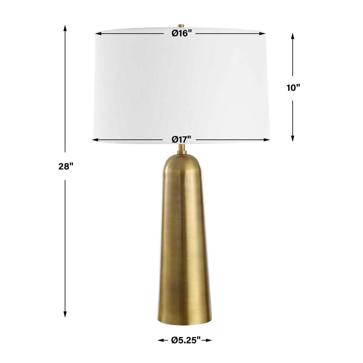 Modern European furniture - Antique Brass Cylindrical Table Lamp - www.oroa.com