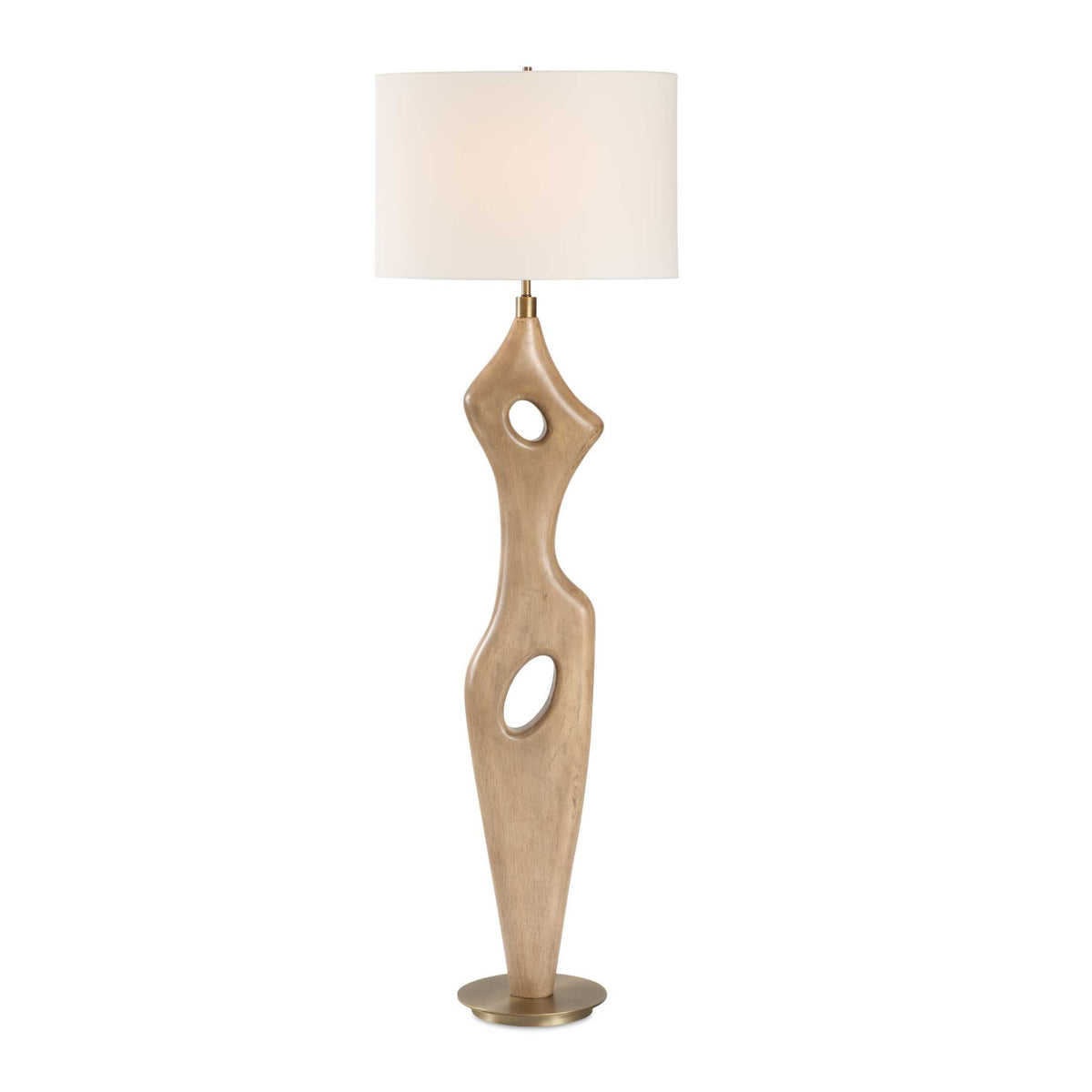 Modern European furniture - Abstract Carved Wood Floor Lamp - www.oroa.com