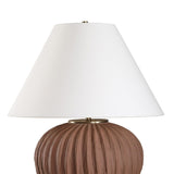 Channeled Brown Porcelain Table Lamp by Uttermost Keoghan, alternate view 5
