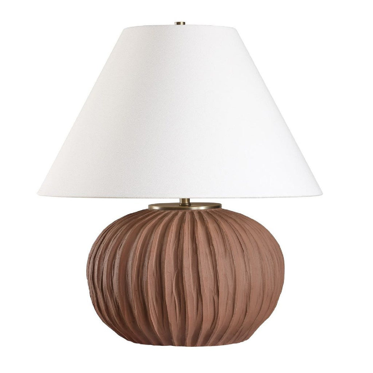 Channeled Brown Porcelain Table Lamp by Uttermost Keoghan, alternate view 3