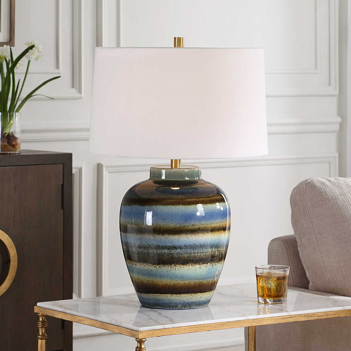 Multi-Toned Ceramic Table Lamp by Uttermost Judarn, alternate view 2