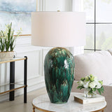 Modern European furniture - Green Dripped Ceramic Table Lamp by Uttermost Ceralene - www.oroa.com