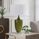 Modern European furniture - Green Crackled Ceramic Table Lamp - www.oroa.com