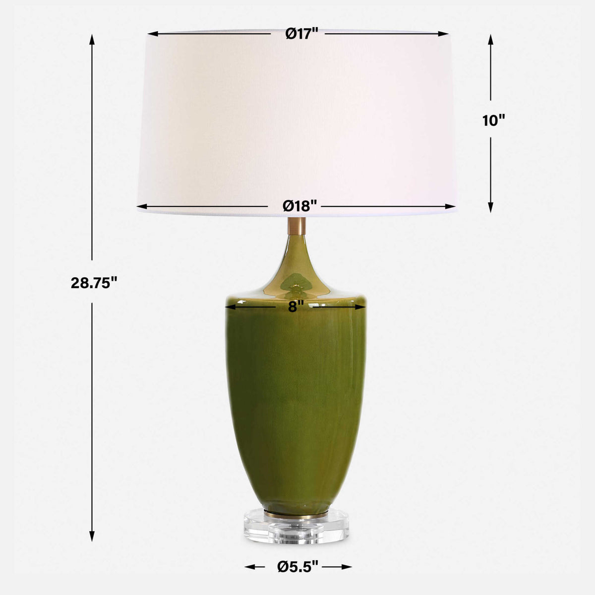Modern European furniture - Green Crackled Ceramic Table Lamp - www.oroa.com