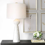 White Coarse Ceramic Table Lamp by Uttermost Sonata, alternate view 2