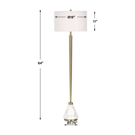 Modern European furniture - Tapered Brass Floor Lamp - www.oroa.com