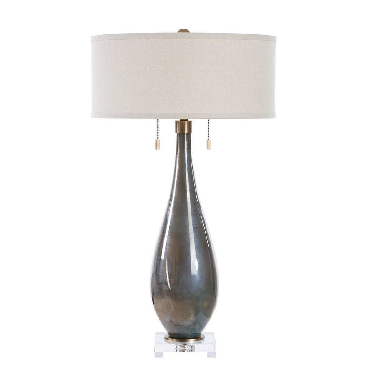 Glass Base Linen Table Lamp | Uttermost Cardoni - www.oroa.com