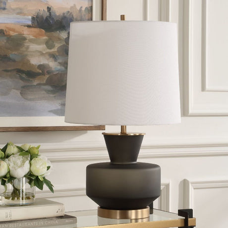 Mid-Century Modern Glass Table Lamp by Uttermost Trentino, alternate view 7