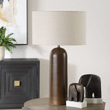 Modern European furniture - Ridged Brown Ceramic Table Lamp by Uttermost Trexler - www.oroa.com