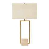 Modern European furniture - Gold Framed Travertine Table Lamp - www.oroa.com