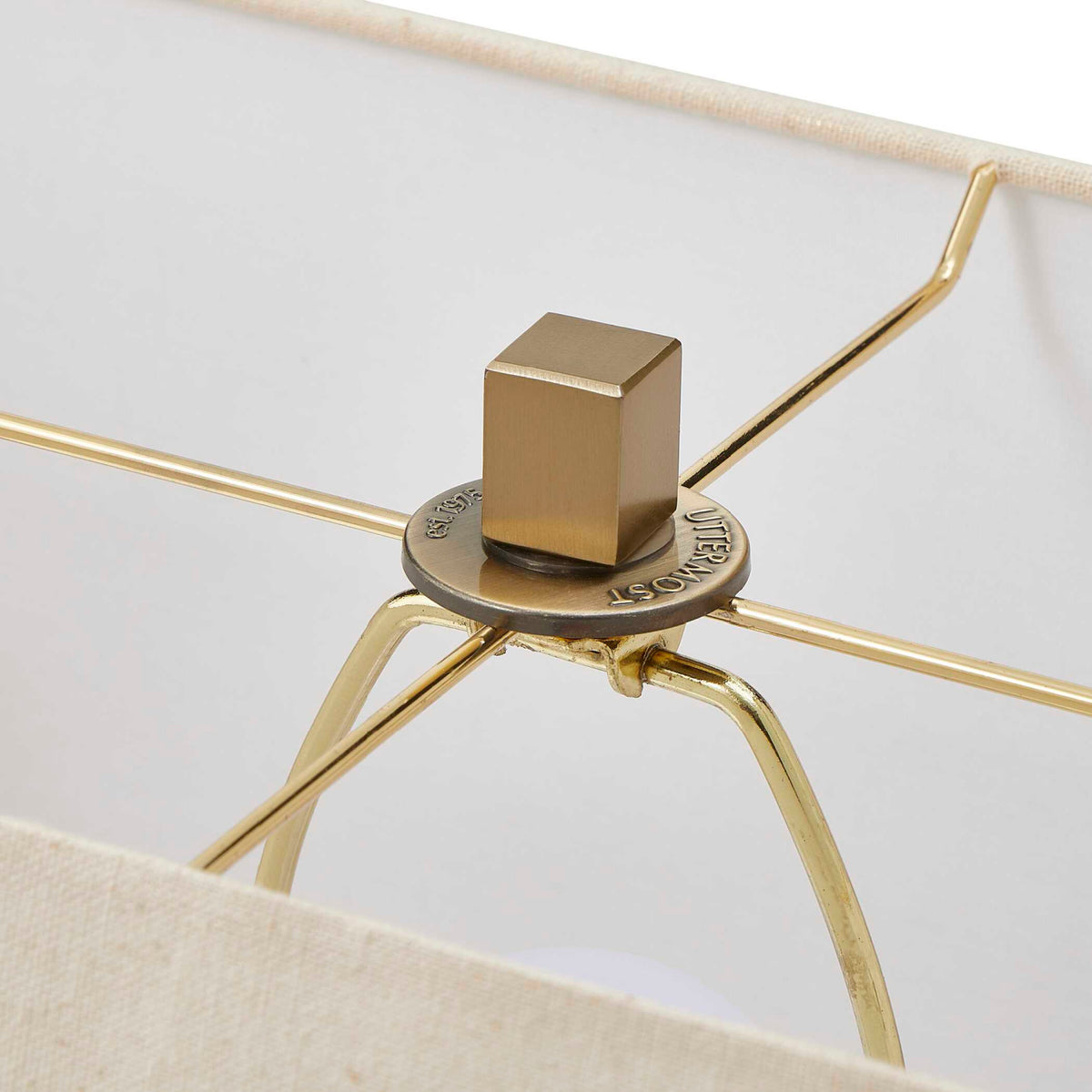 Modern European furniture - Gold Framed Travertine Table Lamp - www.oroa.com