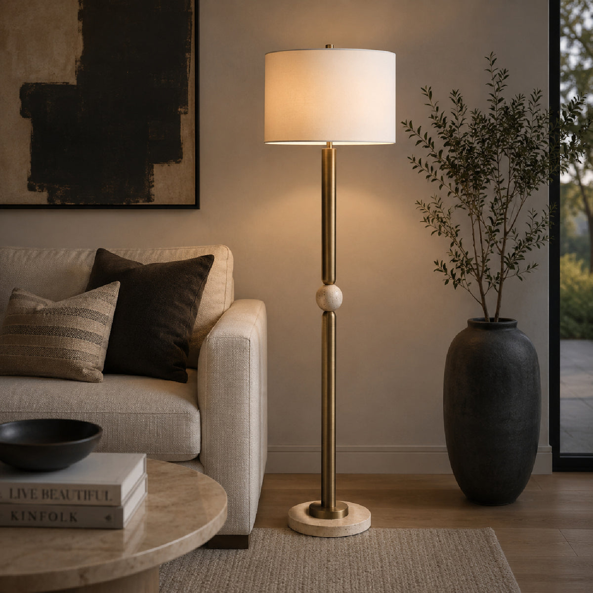 Modern European furniture - Gold Plated Steel Floor Lamp - www.oroa.com