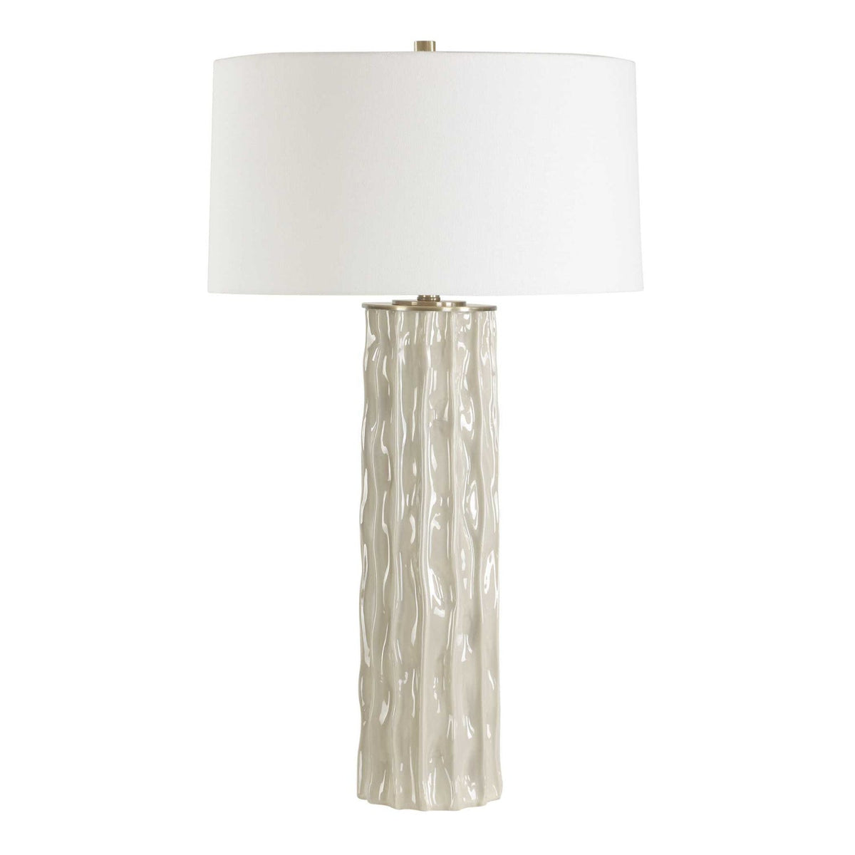 Modern European furniture - Taupe Ceramic Ridged Table Lamp by Uttermost Panili - www.oroa.com