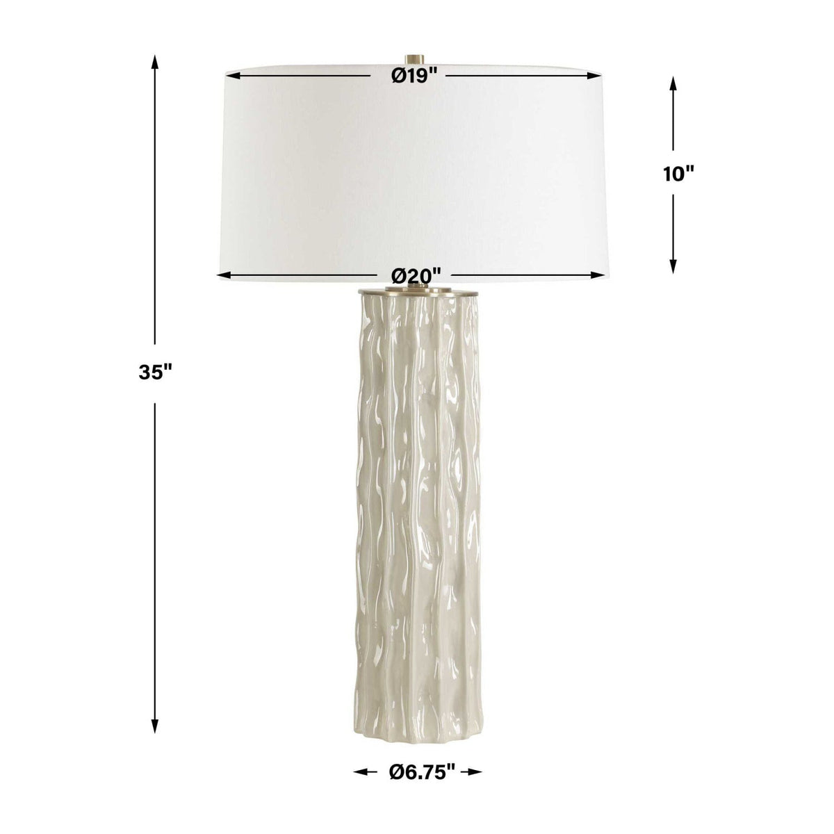Modern European furniture - Taupe Ceramic Ridged Table Lamp by Uttermost Panili - www.oroa.com