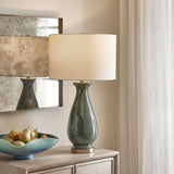  Modern European furniture - Glossy Green Ceramic Table Lamp by Uttermost Colestin - www.oroa.com