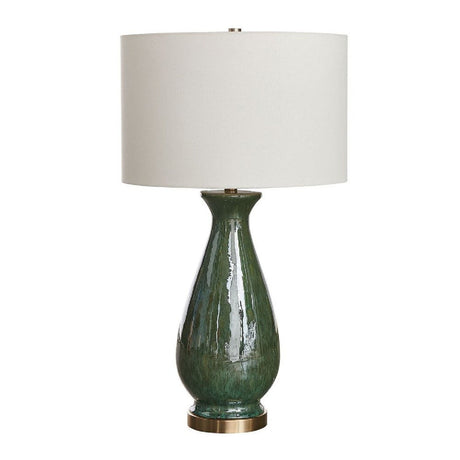  Modern European furniture - Glossy Green Ceramic Table Lamp by Uttermost Colestin - www.oroa.com