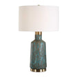 Crackled Teal Glass Table Lamp by Uttermost Dauphine
