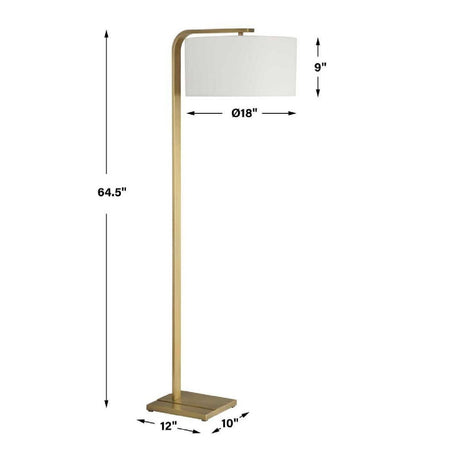 Curved Antique Brass Floor Lamp by Uttermost Laight, alternate view 6