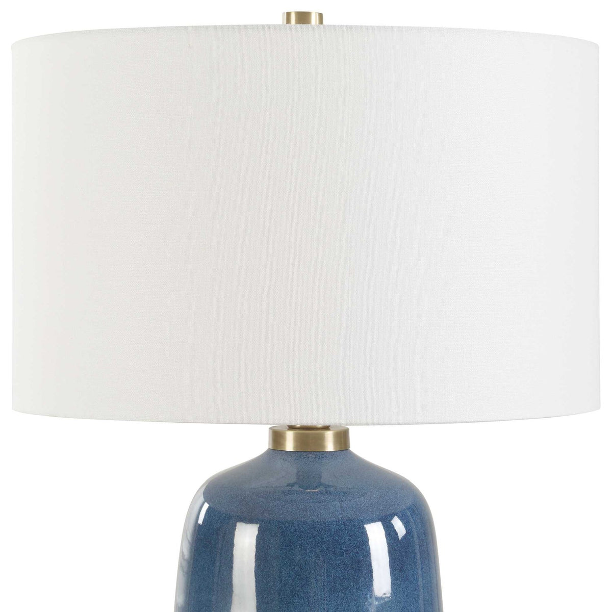 Modern European furniture - Blue Glazed Ceramic Table Lamp by Uttermost Brae - www.oroa.com