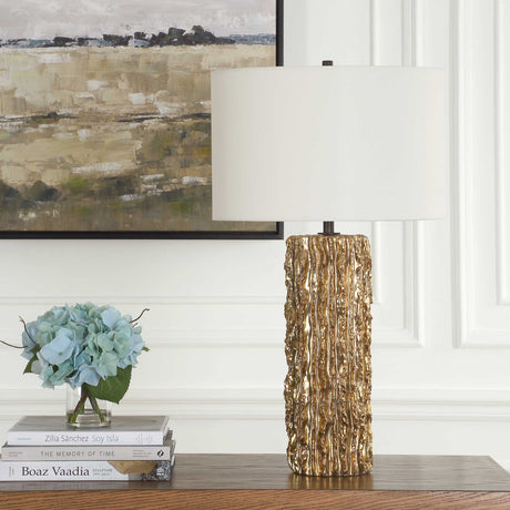 Jagged Metallic Gold Table Lamp by Uttermost Echo, alternate view 6