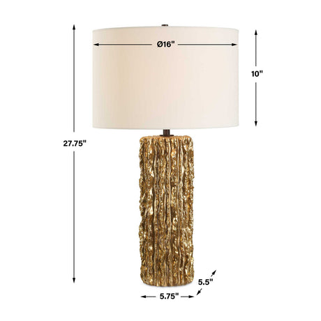 Jagged Metallic Gold Table Lamp by Uttermost Echo, alternate view 7