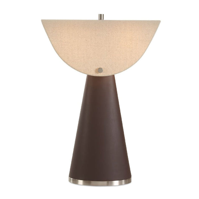 Modern European furniture - Tapered Brown Leather Table Lamp by Uttermost Conover - www.oroa.com
