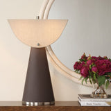 Modern European furniture - Tapered Brown Leather Table Lamp by Uttermost Conover - www.oroa.com