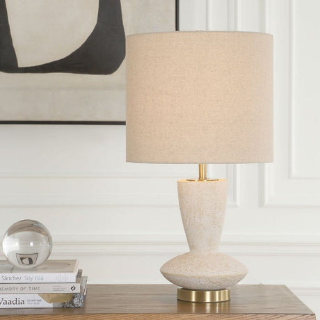 Aged White Ceramic Table Lamp by Uttermost Doreyn, alternate view 2
