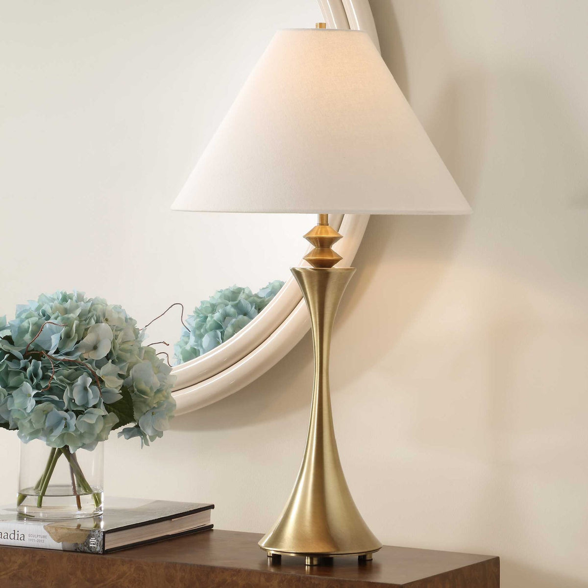 Modern European furniture - Flared Brass Table Lamp by Uttermost   Shaefer - www.oroa.com