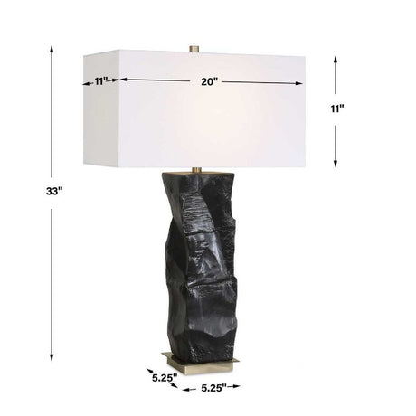 Organic-Shaped Black Ceramic Table Lamp by Uttermost Altaria, alternate view 6