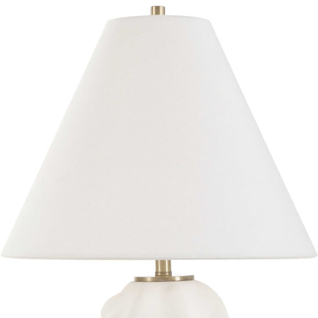 Modern European furniture - Swirled White Ceramic Accent Lamp - www.oroa.com