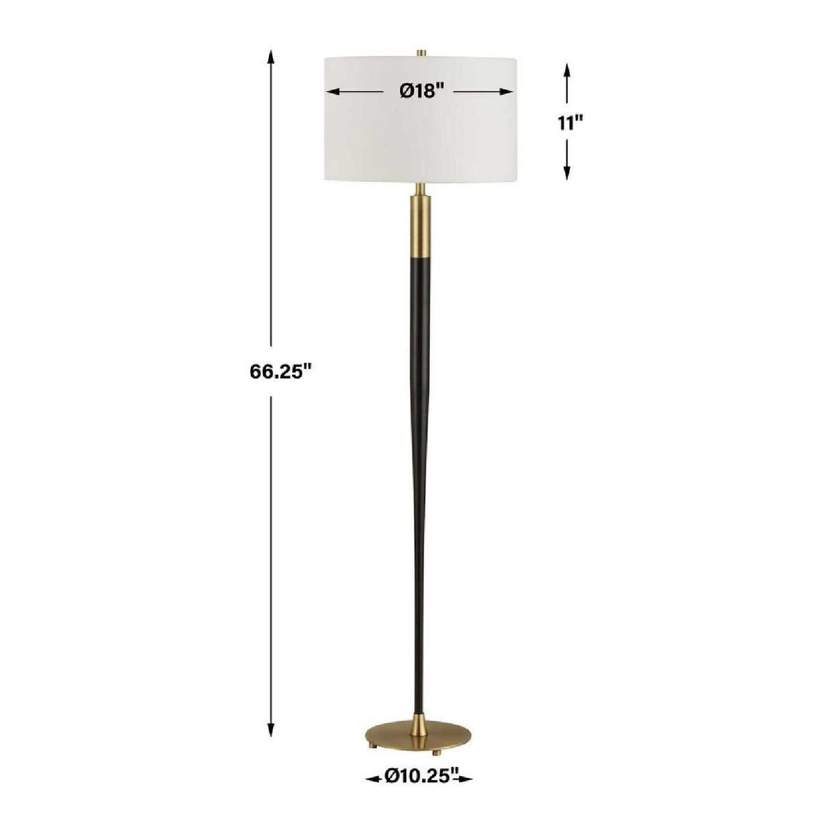 Tapered Black Metal Floor Lamp by Uttermost Stowe, alternate view 4