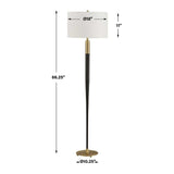 Tapered Black Metal Floor Lamp by Uttermost Stowe, alternate view 4