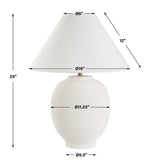 Modern European furniture - Ridged White Ceramic Table Lamp by Uttermost Rocio - www.oroa.com