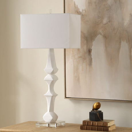 White Sculptural Table Lamp by Uttermost Mayme, alternate view 10