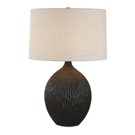 Chiseled Black Ceramic Table Lamp by Uttermost Levee