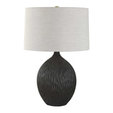 Chiseled Black Ceramic Table Lamp by Uttermost Levee, alternate view 3