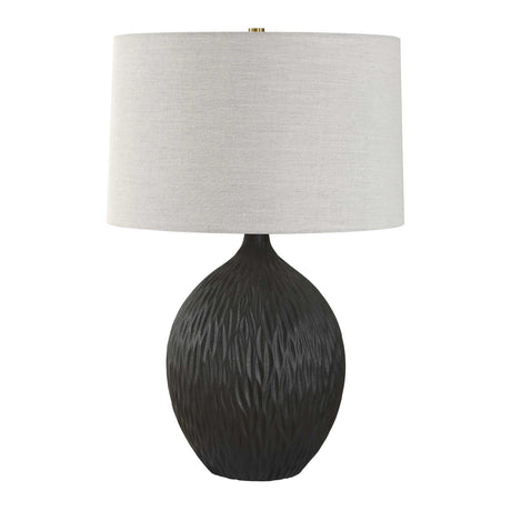Chiseled Black Ceramic Table Lamp by Uttermost Levee, alternate view 3